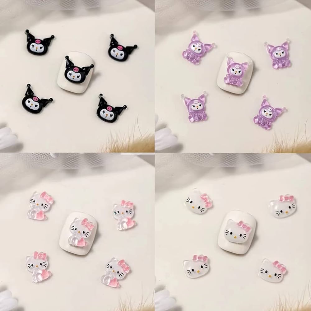 Amazon.com: 40 PCS Kawaii Nail Charms Kitty Nail Decorations
